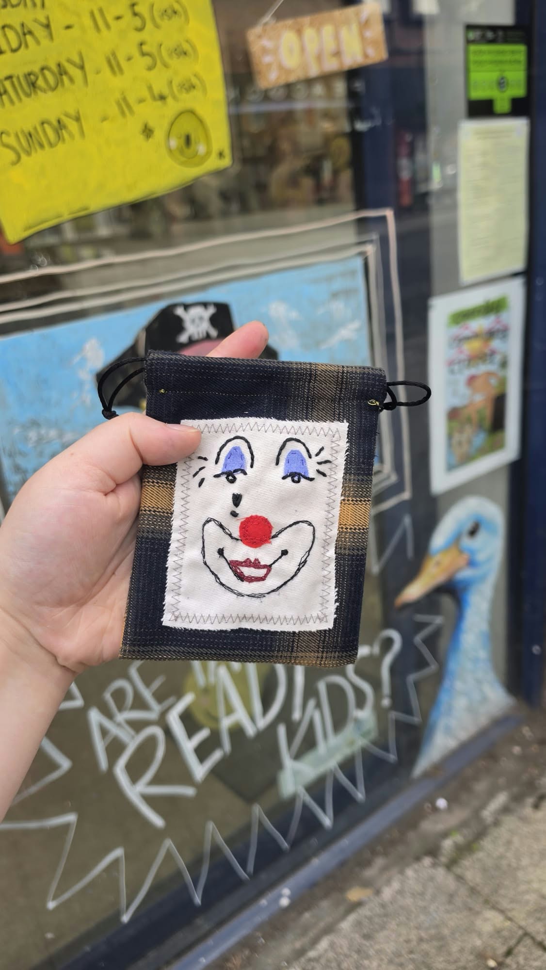Clown Drawstring Bags by Cryintoyourpincushion