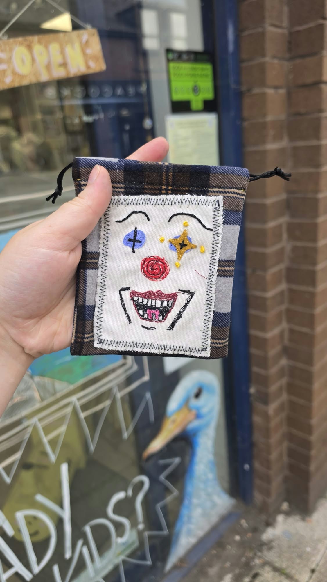 Clown Drawstring Bags by Cryintoyourpincushion