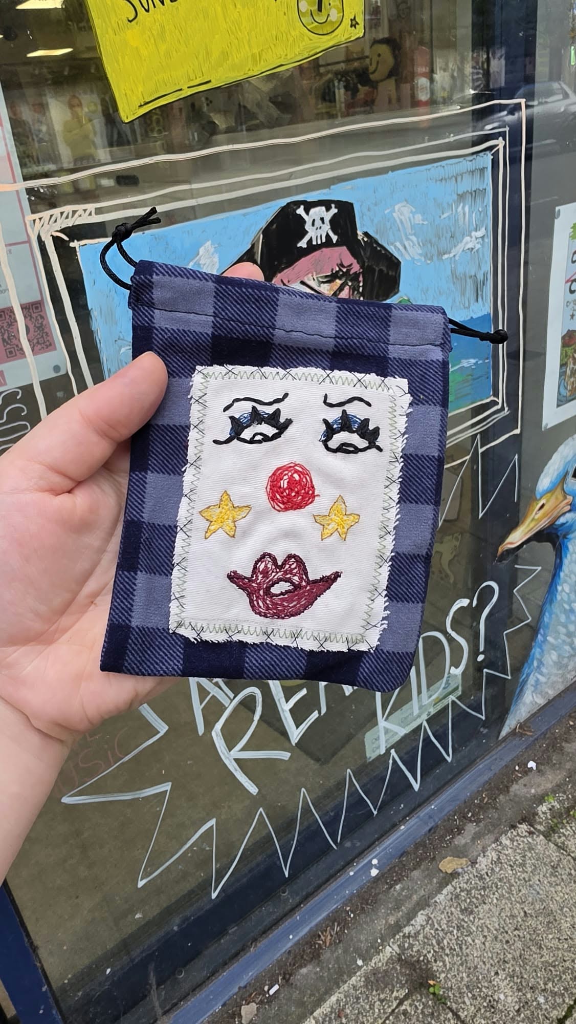 Clown Drawstring Bags by Cryintoyourpincushion