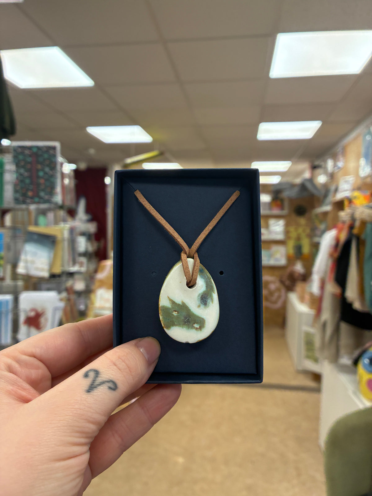 Ceramic Pendants w/ leather strap by its_kayy !