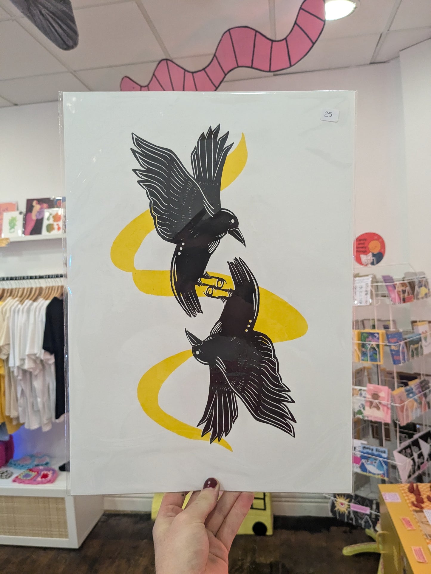 A3 Crow Screenprint by Hannah Durham Illustration