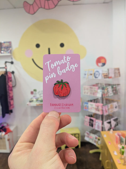 Tomato Enamel Pin by Hannah Durham Illustration